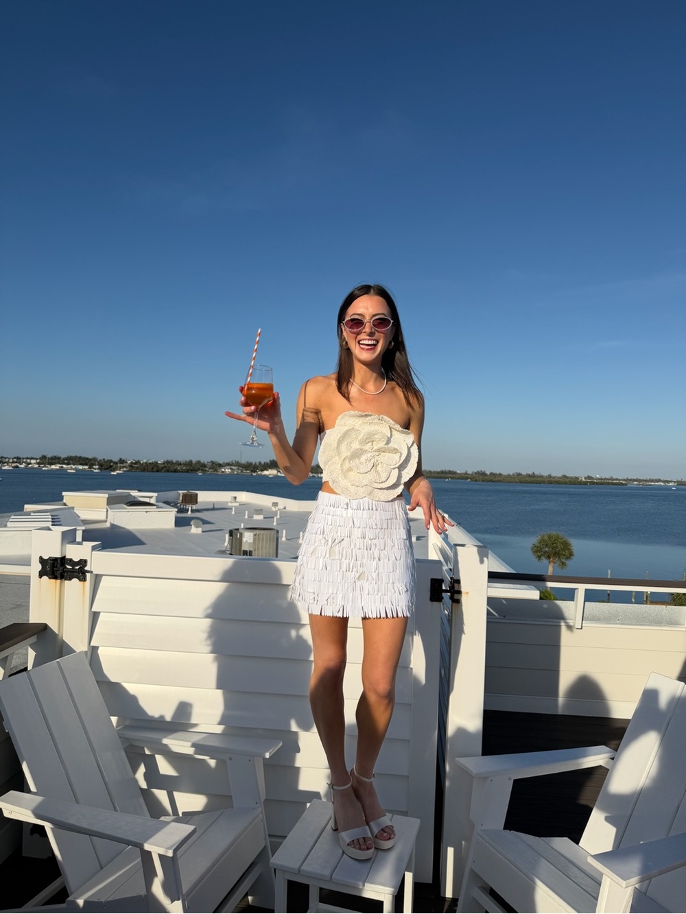 Amanda Uprichard White Fringe Mini Skirt